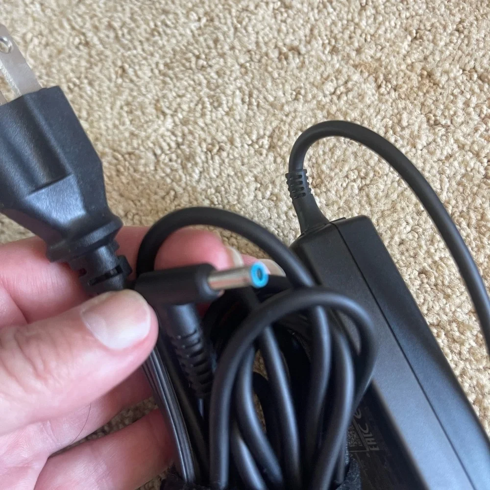New HP 45W Power Adapter with Black Cable